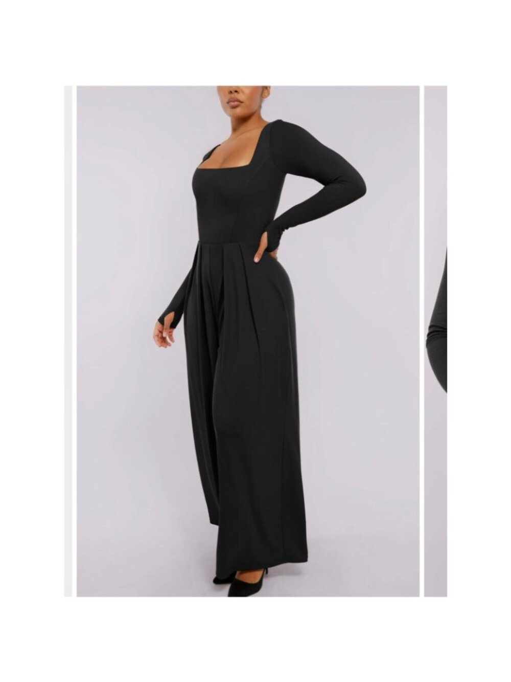 Shapellx AirSlim Square Neckline Built-In Shaping Jumpsuit Size XXL Black - Picture 9 of 10